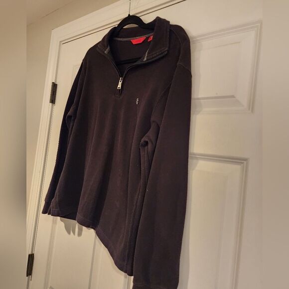 Izod Men's Black quarter zip black sweater S - Picture 2 of 4